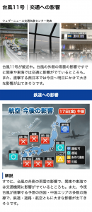 台風時：交通への影響予測