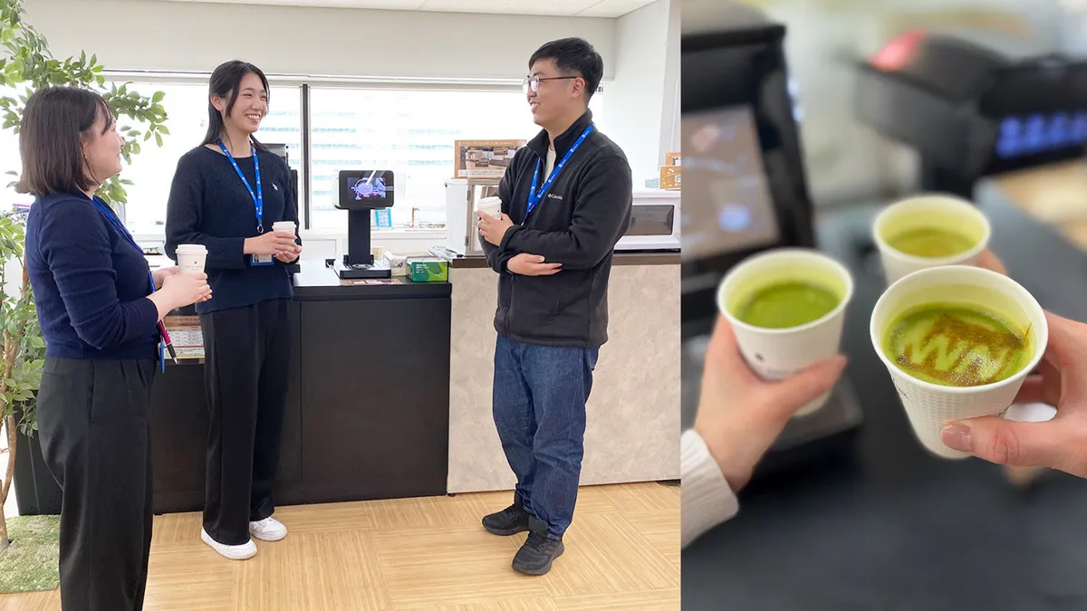 カフェスペースで深まる社員の交流